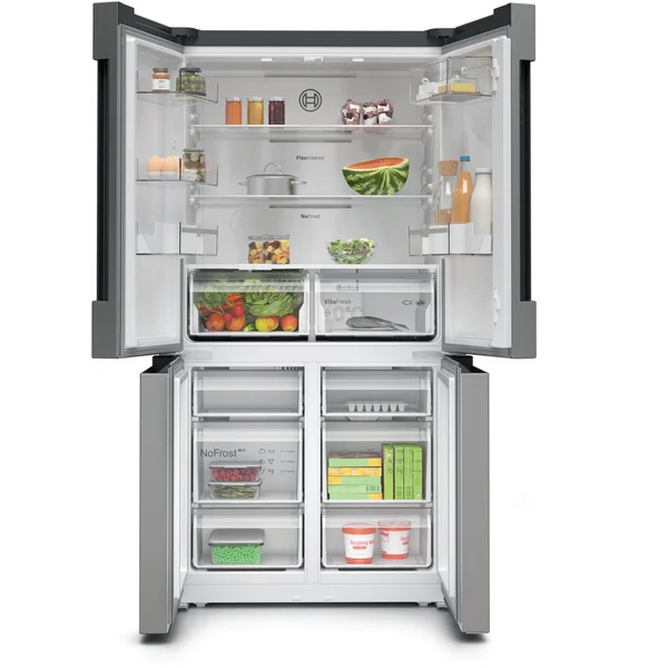 Serie|4 Отдельностоящий холодильник с нижними морозильными камерами 4-дверный 183*90,5*73 см стальной