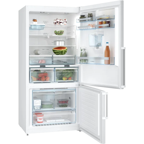 Serie|6 Отдельностоящий холодильник с нижней морозильной камерой с диспенсером 186*86*80 см белый